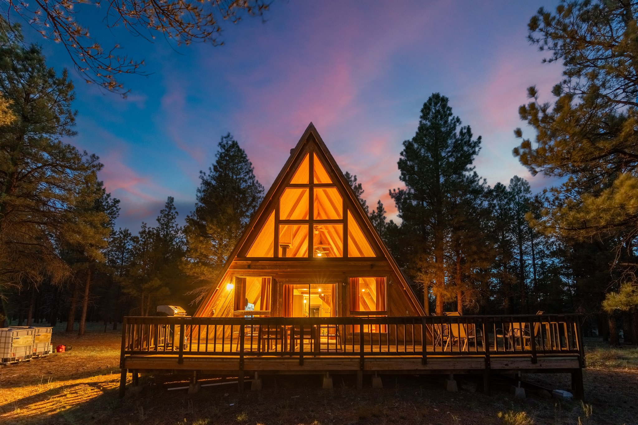 Little Red A-Frame at Sunset